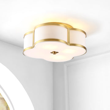 Quatrefoil Scalloped Shade Metal Classic Glam LED Flush Mount - JONATHAN Y
